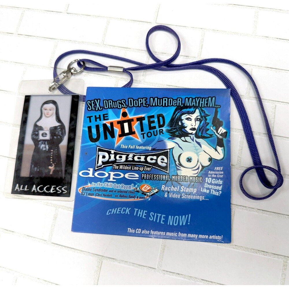 2003 Pigface Tour BAND MEMBER Backstage All Access Pass Industrial CD Sleeve Art